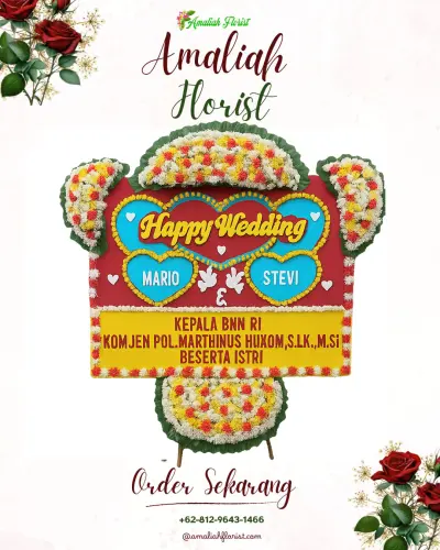 Karangan Papan Bunga Pernikahan di Salamsari